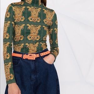 La Doublej Tiger Tile Print Turtleneck M